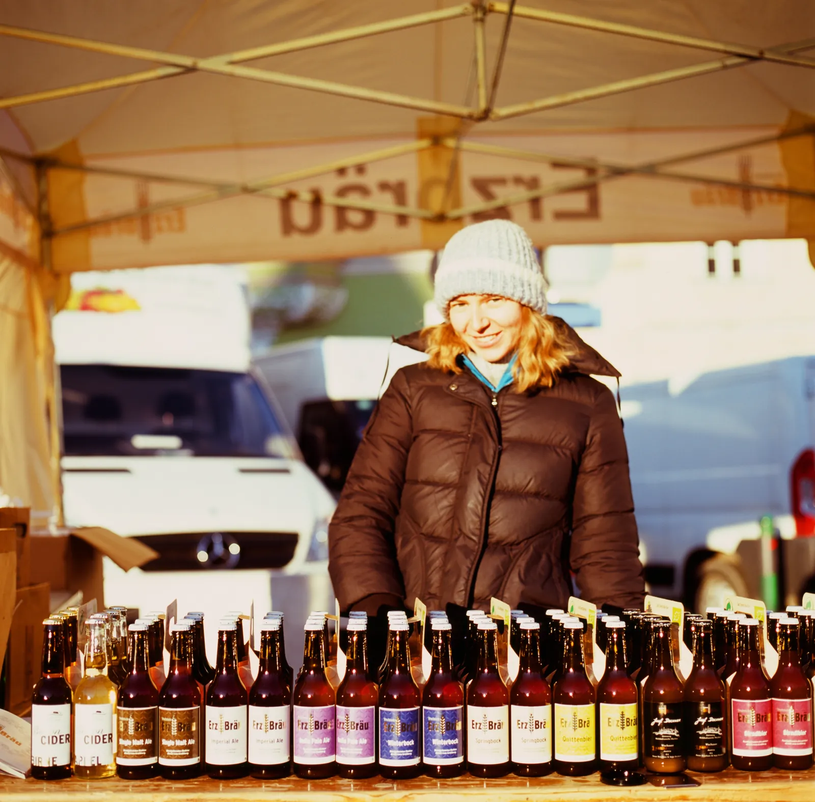Erzbräu-Stand auf dem Wiener Markt